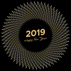 Fototapeta premium Inscription Happy New Year 2019 with firework