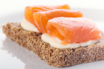 Raw salmon steaks on a cutting board