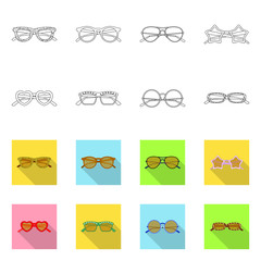 Vector design of glasses and sunglasses logo. Collection of glasses and accessory stock vector illustration.