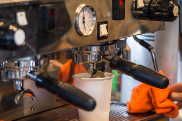 Making cappuccino and latte