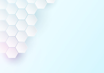 Light blue colored octagon honeycomb background