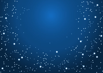 A dark night sky with sparkling stars and planets. Vector illustration