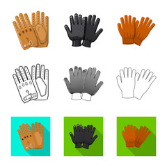 Fototapeta premium Isolated object of glove and winter icon. Collection of glove and equipment vector icon for stock.