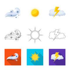 Vector illustration of weather and climate logo. Collection of weather and cloud vector icon for stock.