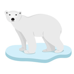 Eisbär auf Eisscholle Flat Design Icon isoliert auf weißem Hintergrund
