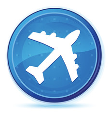 Plane icon midnight blue prime round button