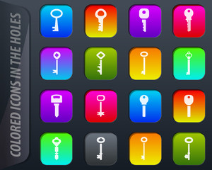 Lock and Key icons set