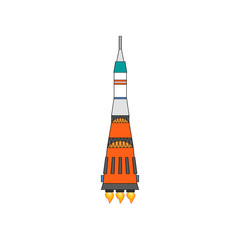 Illustration of a simple spaceship isolated vector illustration.