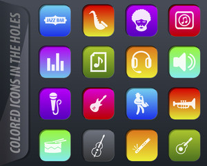Jazz and Blues icons set