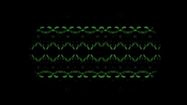 video abstracto de líneas  horizontales y círculos en movimiento  de color  verde fluorescente en fondo negro