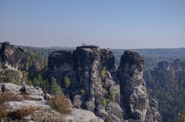 Fototapeta na wymiar Saxony Bastei Mountains national park nature panorama