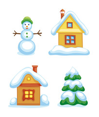 Set of winter icons