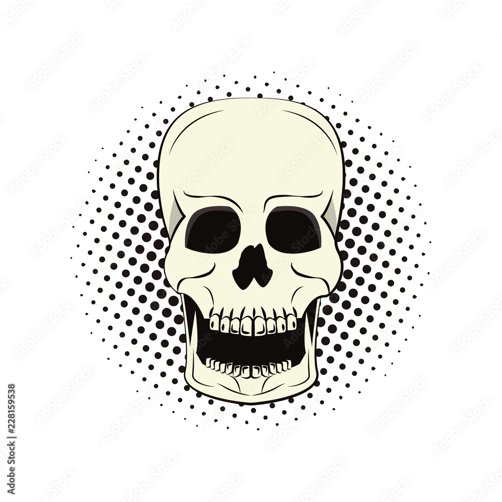 Sticker Skull cool sketch