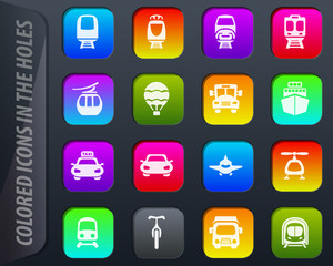Public transport icons set