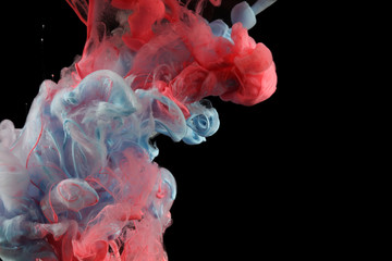 Acrylic colors in water. Ink blot. Abstract background.