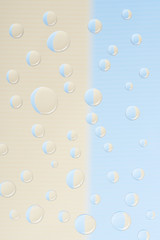 close-up view of transparent water drops on light abstract background