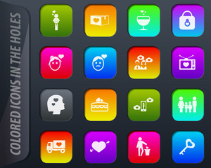 Valentine day icons set