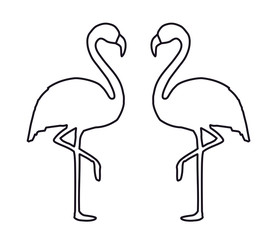 Flamingo Shape. Isolated. Vector.