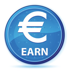 Earn (euro sign) midnight blue prime round button