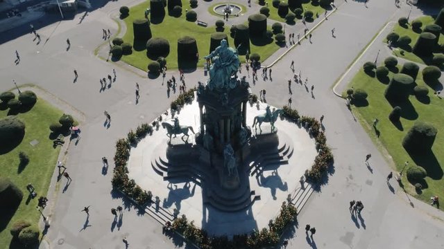 Maria-Theresien-Platz in Vienna, Austria. Birds eye view