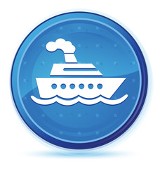 Fototapeta na wymiar Cruise ship icon midnight blue prime round button