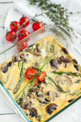Asparagus and mushroom frittata
