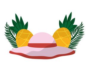 beach hat accessory pineapples tropical summer