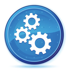 Gears icon midnight blue prime round button