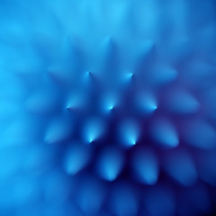 3d render, blurred blue background, digital illustration, abstract shape, prickly texture, spikes, natural macro texture