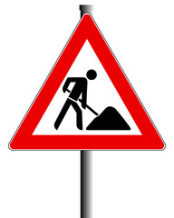 Schild Baustelle