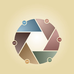  infographics with gradients/In the picture infographic - a circle with gradients without text in six positions. Infographics for business, presentation, site, project.