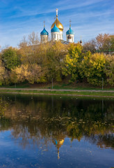 Naklejka premium Novospassky monastery. Autumn. Moscow, Russia