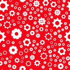 Seamless vector EPS 10. Gears mechanism concept.  Industrial technology background. Multicolor abstract background for print and textile