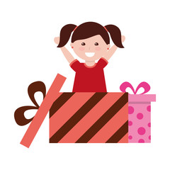 happy girl coming out gift surprise