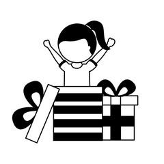 happy girl coming out gift surprise