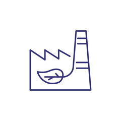 Eco industry line icon. Tube, leaf, plant, recycling. Environment concept. Vector illustration can be used for topics like factory, eco-friendly, production
