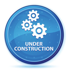 Under construction (gears icon) midnight blue prime round button