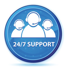 24/7 Support (customer care team icon) midnight blue prime round button