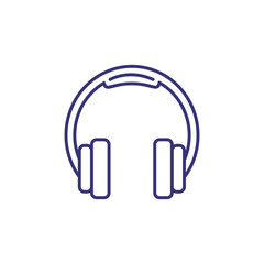 Headphones line icon. Earphones, song, volume. Listening music concept. Vector illustration can be used for topics like application, accessory, audiobook 