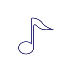 Obraz premium Music note line icon. Melody, musical, playlist. Sound concept. Vector illustration can be used for topics like composing, performance, classical music