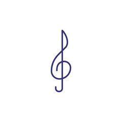 Treble clef line icon. Melody, symphony, tablature. Music concept. Vector illustration can be used for topics like festival, composition, concert