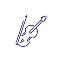 Violin line icon. Bow, fiddle, string. Classical music concept. Vector illustration can be used for topics like symphony, concert, rehearsal