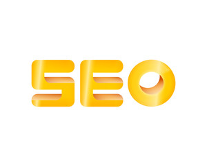 Seo gold yellow vector 3d graphic with shine for marketing business, web push placement or communication technology
