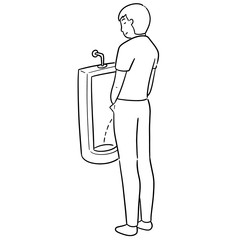 vector of man peeing