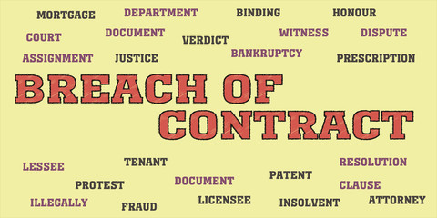 breach of contract tags and words cloud