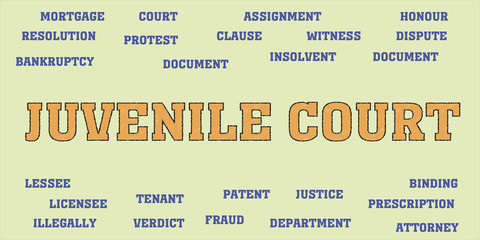juvenile court tags and words cloud