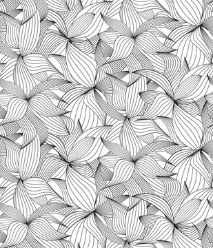 ABSTRACT NERVE FLORAL DESIGN. GEOMETRIC LINEAR SEAMLESS PATTERN