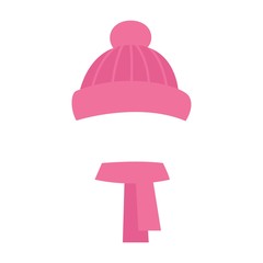 Hat isolated on white background. Winter knitting hat.Vector illustration