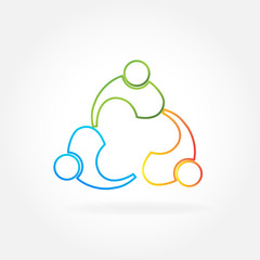 Logo teamwork unity trial people icon vector