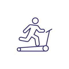 Treadmill line icon. Fitness concept. Sport, workout, running. Vector illustration for topics like fitness, training, active lifestyle